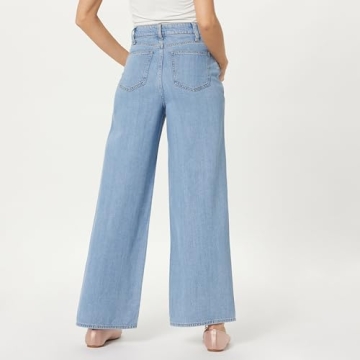 The Drop Women's Alba Wide-Leg Relaxed Denim Light Indigo