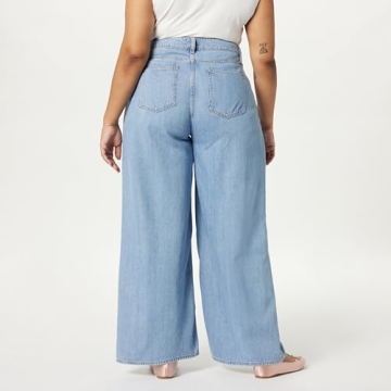 The Drop Women's Alba Wide-Leg Relaxed Denim Light Indigo