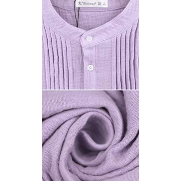 R.Vivimos Women's Tunic Dress Fall Cotton Button Down Long Sleeves Casual Mini Shirt Dress (Large, Purple)