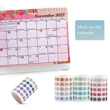 NOGAMOGA Washi Dot Stickers, 8mm Small Translucent Circle Stickers Washi Tape Small Round Color Coding Labels for Bullet Journals, Planners, Calendars, Manila Files - 8 Rolls