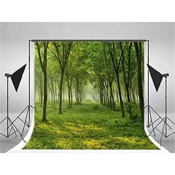AOFOTO 6x6ft Spring Forest Trees Backdrops for YouTube Videos Nature Country Grass Ground Photograph...