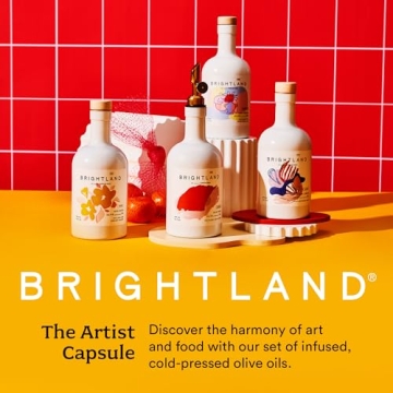Brightland Infused Olive Oils, The Artist Capsule - Cold-Pressed Made with Early-Harvest Frantoio and Arbosana Olives - High Polyphenol & Infused Olive Oil - 12.7 Fl Oz (Pack of 4)