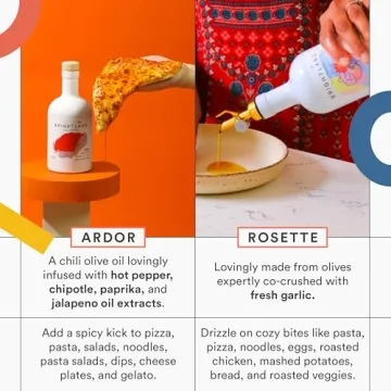 Brightland Infused Olive Oils, The Artist Capsule - Cold-Pressed Made with Early-Harvest Frantoio and Arbosana Olives - High Polyphenol & Infused Olive Oil - 12.7 Fl Oz (Pack of 4)