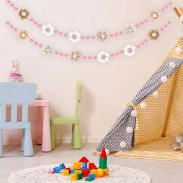 Whaline 3D Flower Banner for Party & Home Decoration
