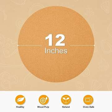 SMARTAKE 200 Pcs Unbleached Parchment Paper Baking Sheets Round, 12 Inches Non-Stick Precut Baking P...