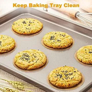 SMARTAKE 200 Pcs Unbleached Parchment Paper Baking Sheets Round, 12 Inches Non-Stick Precut Baking Parchment, for Baking Grilling Air Fryer Steaming Bread Cup Cake Cookie and More