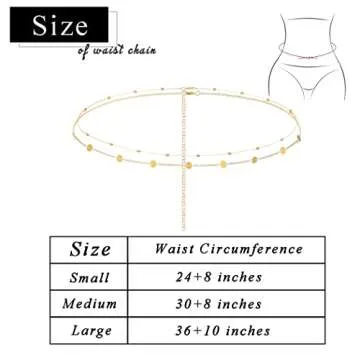 Wriidy Waist Chain Beads Belly Chain Gold/Silver Women Beach Body Jewelry Accessories for Girls