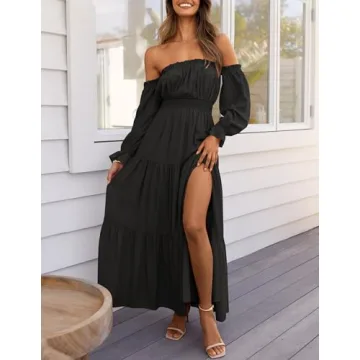 Chic ZESICA Off-Shoulder Maxi Dress for All Occasions