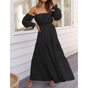 Chic ZESICA Off-Shoulder Maxi Dress for All Occasions