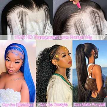 Gelbive Lace Front Wigs Human Hair 13x4 Glueless Lace Frontal Brazilian Virgin Human Hair Wigs for Black Women pre plucked with Baby Hair 20 inch