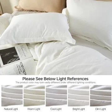 French Linen Duvet Cover Set California King Breathable Soft