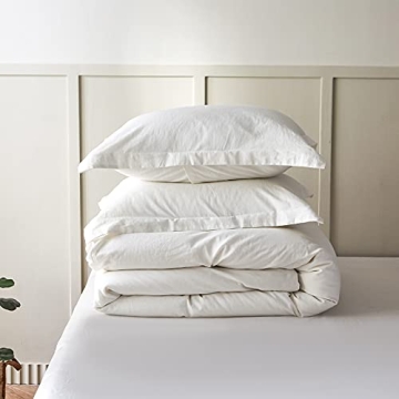 French Linen Duvet Cover Set California King Breathable Soft