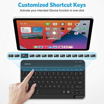 OMOTON iPad Keyboard, Wireless Bluetooth Backlit Keyboard for iPad 7th Generation 10.2, iPad Pro 11/...