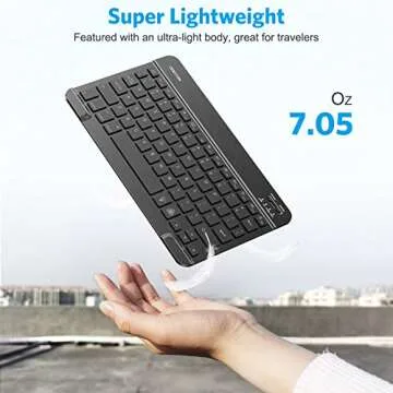 OMOTON iPad Keyboard, Wireless Bluetooth Backlit Keyboard for iPad 7th Generation 10.2, iPad Pro 11/12.9, iPad Air 10.5/9.7, iPad Mini and iPhone, 7-Color Backlit/Rechargeable/Ultra-Slim (Black)