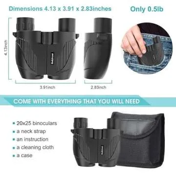 Lightweight Binoculars 20x25 for All Ages Outdoor Fun