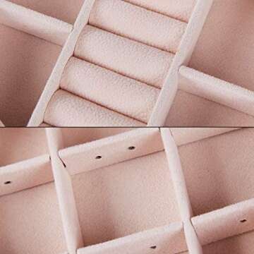 Equuleus Travel Jewelry Box for Women (WHITE) Portable Jewelry, Earring Holder and Ring Storage Case with Compartment Organizer