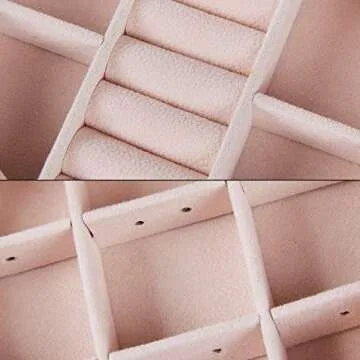 Equuleus Travel Jewelry Box for Women (WHITE) Portable Jewelry, Earring Holder and Ring Storage Case with Compartment Organizer