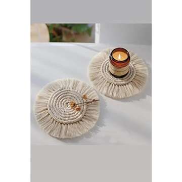 Macrame Coasters for Drinks Stylish Absorbent Decor