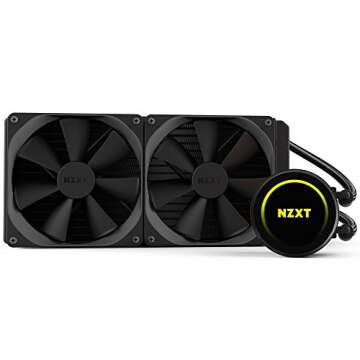 NZXT Kraken X62 280mm - RL-KRX62-02 - AIO RGB CPU Liquid Cooler - CAM-Powered - Infinity Mirror Design - Performance Engineered Pump - Reinforced Extended Tubing - Aer P140mm Radiator Fan (2 Include)