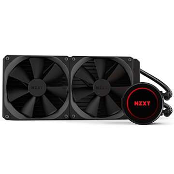 NZXT Kraken X62 280mm - RL-KRX62-02 - AIO RGB CPU Liquid Cooler - CAM-Powered - Infinity Mirror Design - Performance Engineered Pump - Reinforced Extended Tubing - Aer P140mm Radiator Fan (2 Include)