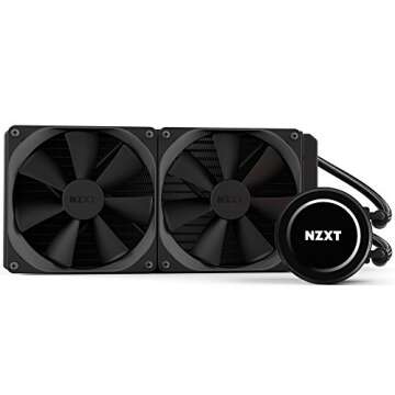 NZXT Kraken X62 280mm - RL-KRX62-02 - AIO RGB CPU Liquid Cooler - CAM-Powered - Infinity Mirror Design - Performance Engineered Pump - Reinforced Extended Tubing - Aer P140mm Radiator Fan (2 Include)