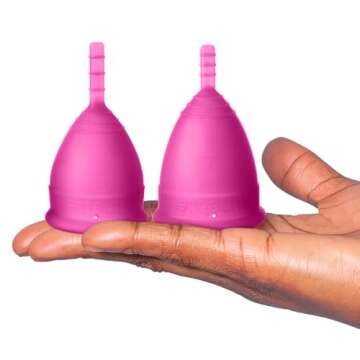 Lunette Menstrual Cup – Best Reusable Period Cup – Wear for 12 Hours and Reuse up to 10 Years, Pink Size 1 for Light to Moderate Flow