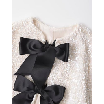 HYLLGUD Tie-Front Sequined Jacket for Effortless Glam