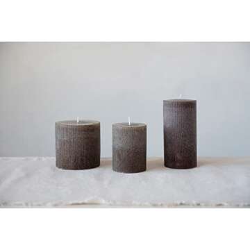 Creative Co-Op Unscented Pleated Pillar Candle