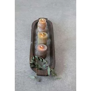 Creative Co-Op Unscented Pleated Pillar Candle