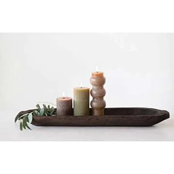 Creative Co-Op Unscented Pleated Pillar Candle