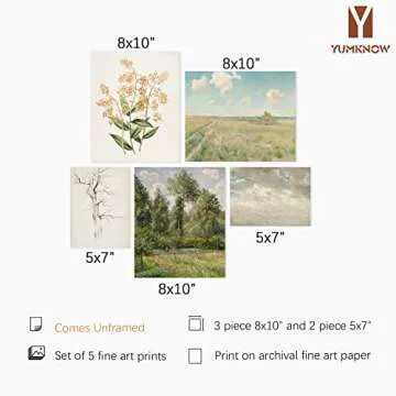 Vintage Botanical Room Decor - Sage Green Neutral Wall Art for Rustic Farmhouse Kitchen, Bathroom, B...