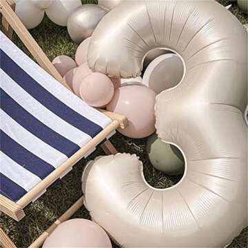 Cream 2 Balloons, 40 Inch Giant Helium Number 2 Decoration