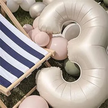 Cream 2 Balloons, 40 Inch Giant Helium Number 2 Decoration