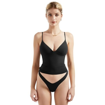 Stylish SUUKSESS Deep V Neck Cami for Women in Black