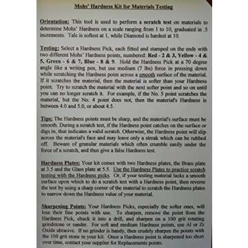 Mohs' Hardness Test Kit for Accurate Material Assessment