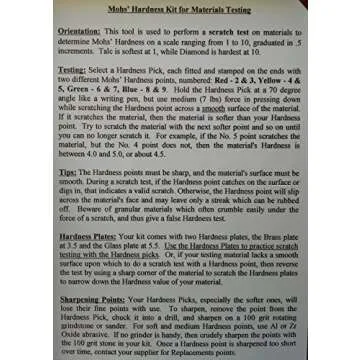 Mohs' Hardness Test Kit for Accurate Material Assessment