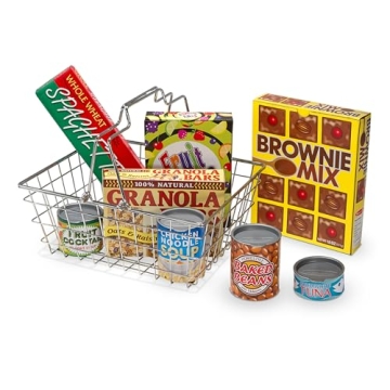Melissa & Doug Grocery Basket - Pretend Play Toy With Heavy Gauge Steel Construction - Food/ Groceri...