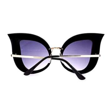 Naimo Fashion Oversized Sparkling Crystal Cat Eye Rhinestones Sunglasses UV Protection