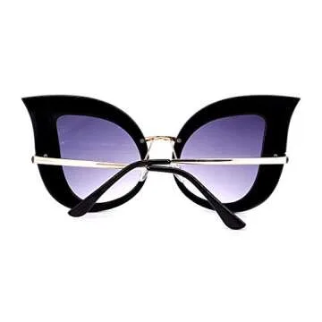 Naimo Fashion Oversized Sparkling Crystal Cat Eye Rhinestones Sunglasses UV Protection