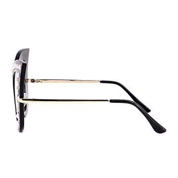 Naimo Fashion Oversized Sparkling Crystal Cat Eye Rhinestones Sunglasses UV Protection
