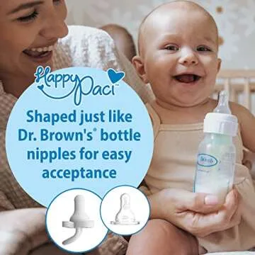 Dr. Brown's HappyPaci 100% Silicone Baby Pacifier, Contoured One-Piece Design, Black, Cool Gray, Whi...