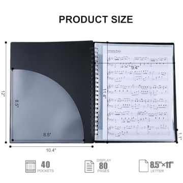 Piano Sheet Music Folder Organizer - 40 Sleeves