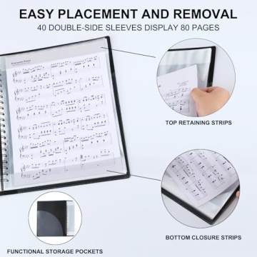 Piano Sheet Music Folder Organizer - 40 Sleeves