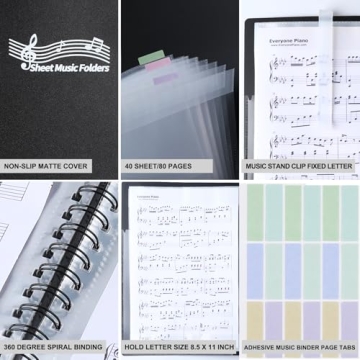 Piano Sheet Music Folder Organizer - 40 Sleeves