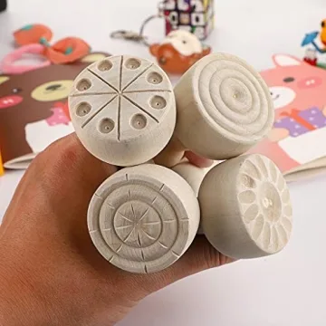 OwnMy Wooden Clay Stamp Set for Kids and Adults