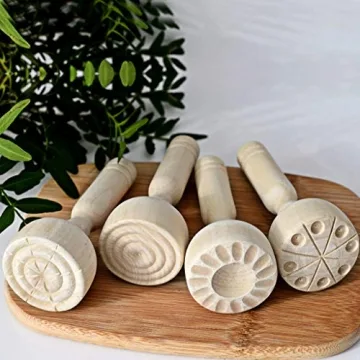 OwnMy Wooden Clay Stamp Set for Kids and Adults