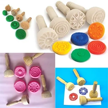 OwnMy Wooden Clay Stamp Set for Kids and Adults