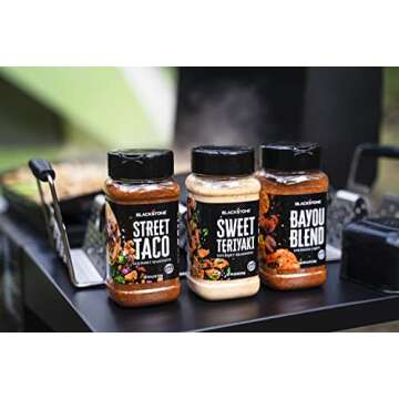 Blackstone 4127 Regional Favorites Mexican Taco Mix, Asian Sweet Teriyaki Bayou Seasoning – BBQ Gr...