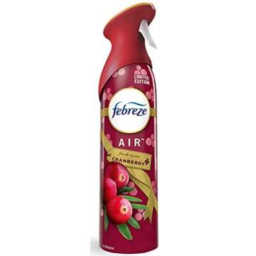 Febreze Air - Air Freshener Spray in Limited Edition Holiday Collection 2020 Fresh-Twist Cranberry Fragrance (Net Wt. 8.8 OZ Per Bottle). Pack of 3 Bottles
