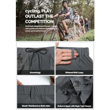 Cycorld Men's Padded Mountain Bike Shorts with Pockets